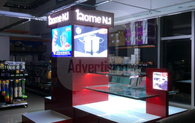 Thiết kế, lắp đặt ốp cột ụ trang trí trưng bày giá rẻ cho siêu thị, cửa hàng